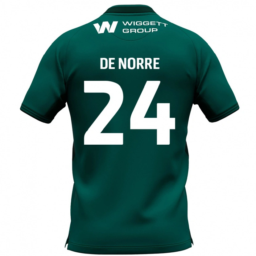 Danxen Dame Casper De Norre #24 Grønn Bortetrøye Drakt Trøye 2024/25 Skjorter T-Skjorte
