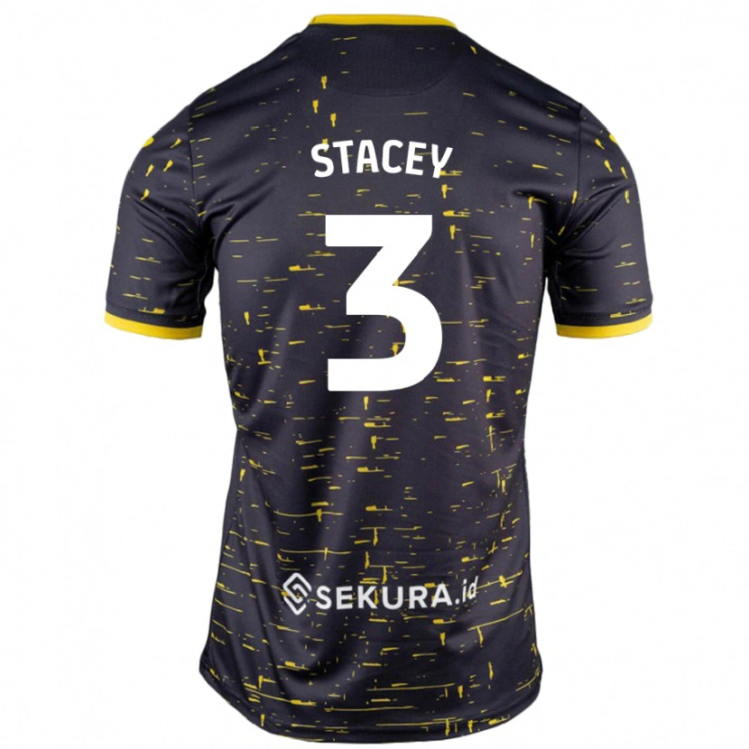 Danxen Dame Jack Stacey #3 Svart Gul Bortetrøye Drakt Trøye 2024/25 Skjorter T-Skjorte
