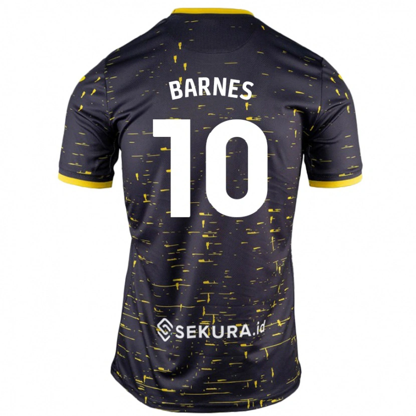 Danxen Dame Ashley Barnes #10 Svart Gul Bortetrøye Drakt Trøye 2024/25 Skjorter T-Skjorte