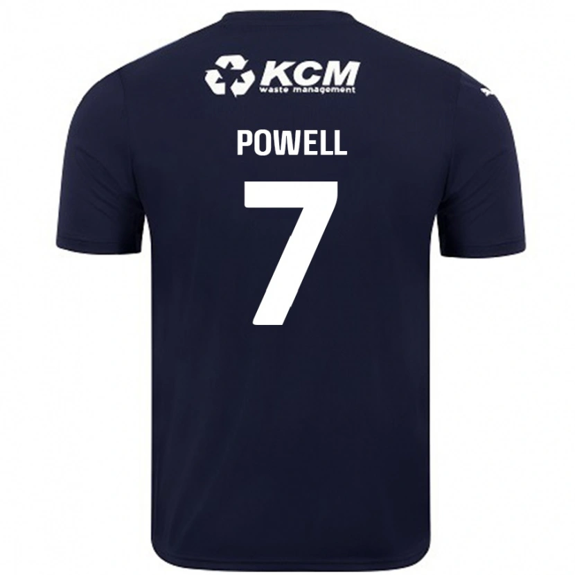 Danxen Dame Joe Powell #7 Marineblå Bortetrøye Drakt Trøye 2024/25 Skjorter T-Skjorte