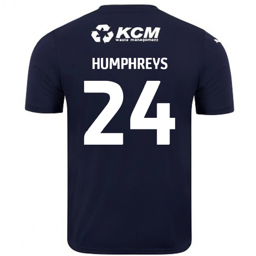 Danxen Dame Cameron Humphreys #24 Marineblå Bortetrøye Drakt Trøye 2024/25 Skjorter T-Skjorte
