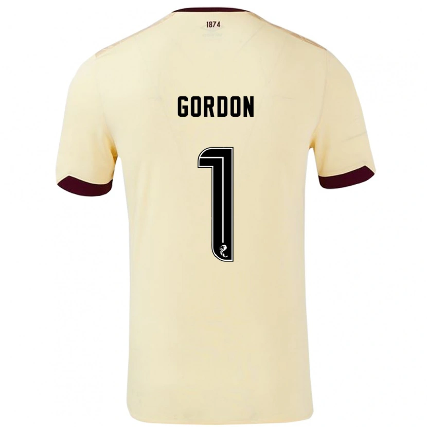 Danxen Dame Craig Gordon #1 Krem Burgund Bortetrøye Drakt Trøye 2024/25 Skjorter T-Skjorte