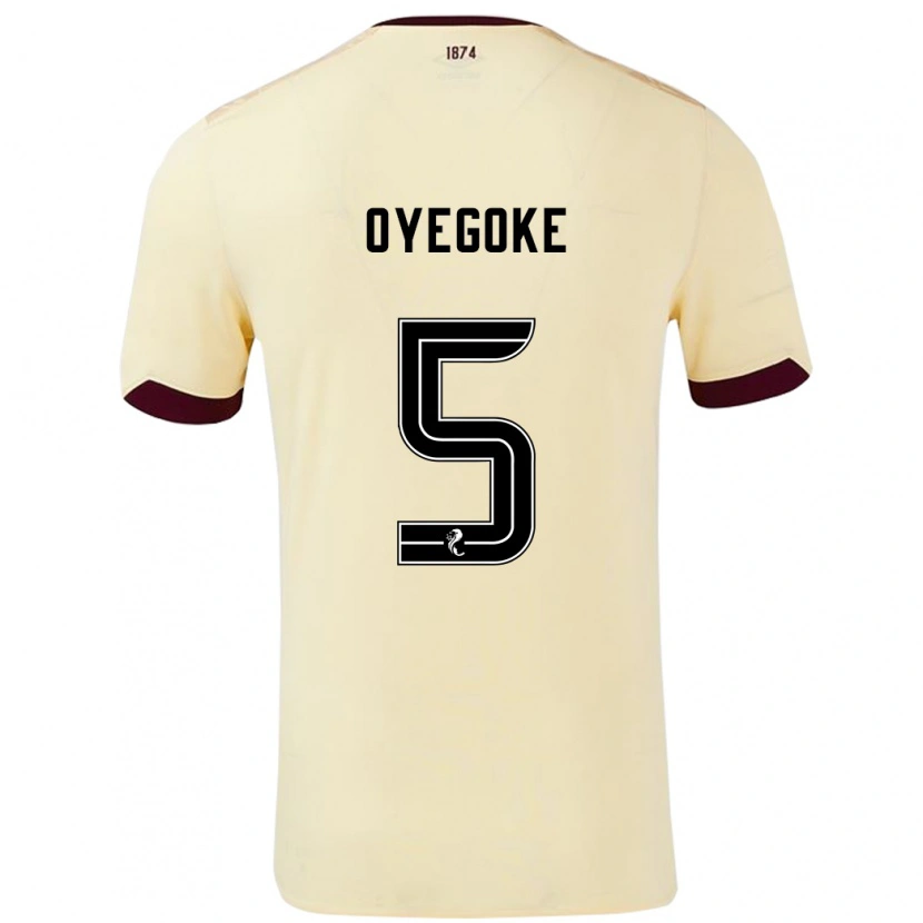 Danxen Dame Daniel Oyegoke #5 Krem Burgund Bortetrøye Drakt Trøye 2024/25 Skjorter T-Skjorte