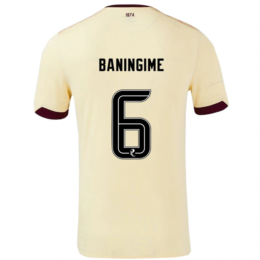 Danxen Dame Beni Baningime #6 Krem Burgund Bortetrøye Drakt Trøye 2024/25 Skjorter T-Skjorte