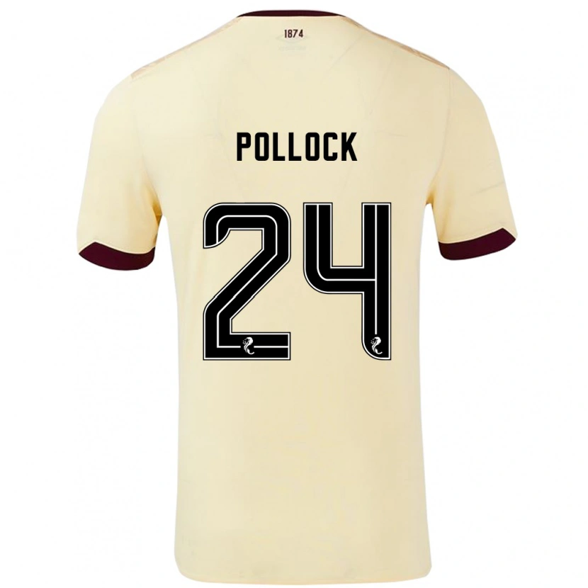 Danxen Dame Finlay Pollock #24 Krem Burgund Bortetrøye Drakt Trøye 2024/25 Skjorter T-Skjorte
