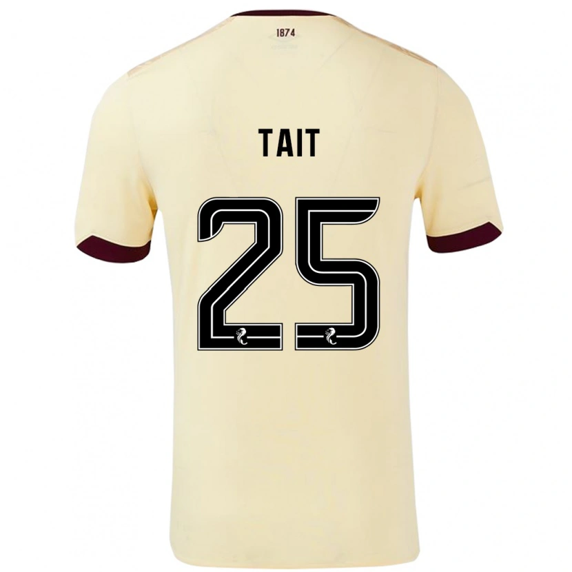 Danxen Dame Macaulay Tait #25 Krem Burgund Bortetrøye Drakt Trøye 2024/25 Skjorter T-Skjorte