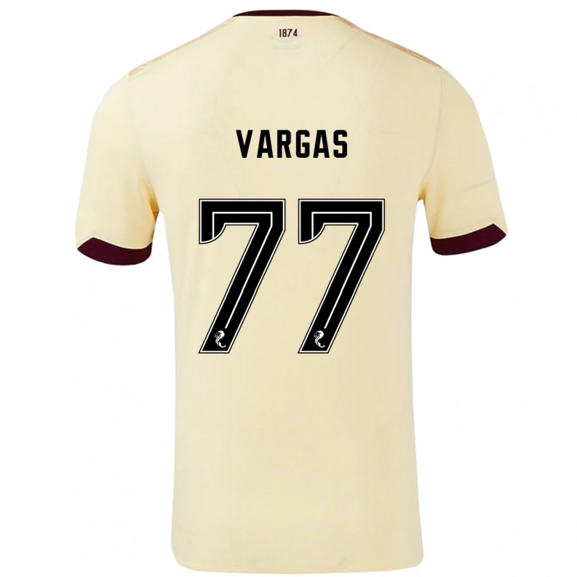 Danxen Dame Kenneth Vargas #77 Krem Burgund Bortetrøye Drakt Trøye 2024/25 Skjorter T-Skjorte