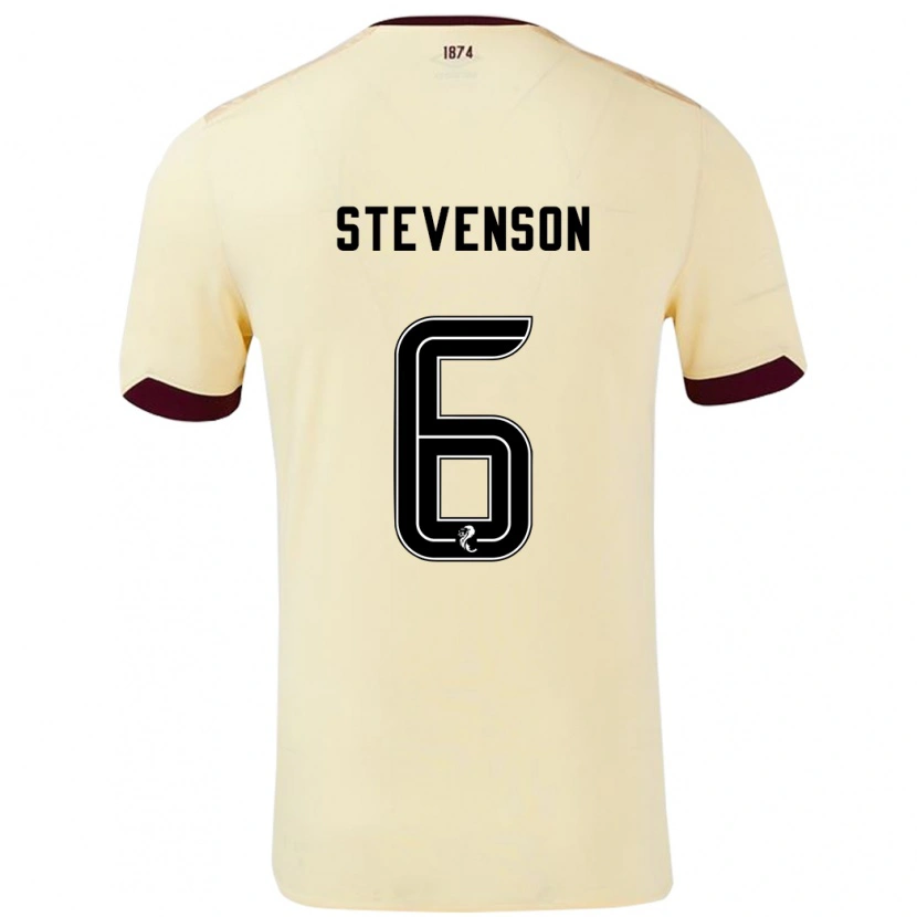 Danxen Dame Gus Stevenson #6 Krem Burgund Bortetrøye Drakt Trøye 2024/25 Skjorter T-Skjorte