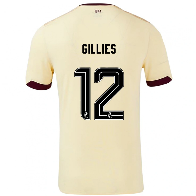 Danxen Dame Matthew Gillies #12 Krem Burgund Bortetrøye Drakt Trøye 2024/25 Skjorter T-Skjorte