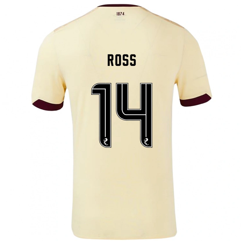 Danxen Dame Mackenzie Ross #14 Krem Burgund Bortetrøye Drakt Trøye 2024/25 Skjorter T-Skjorte