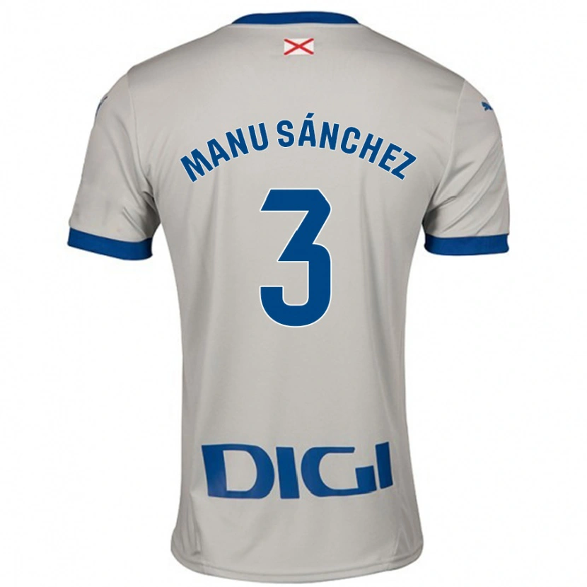 Danxen Dame Manu Sánchez #3 Lys Grå Bortetrøye Drakt Trøye 2024/25 Skjorter T-Skjorte