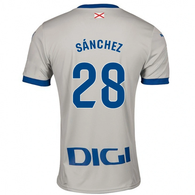 Danxen Dame Ander Sánchez #28 Lys Grå Bortetrøye Drakt Trøye 2024/25 Skjorter T-Skjorte