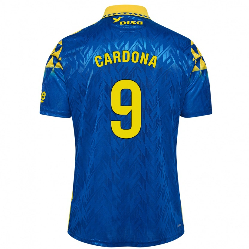 Danxen Dame Marc Cardona #9 Blå Gul Bortetrøye Drakt Trøye 2024/25 Skjorter T-Skjorte