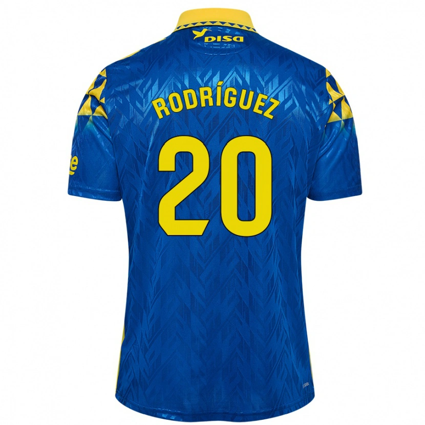 Danxen Dame Kirian Rodríguez #20 Blå Gul Bortetrøye Drakt Trøye 2024/25 Skjorter T-Skjorte