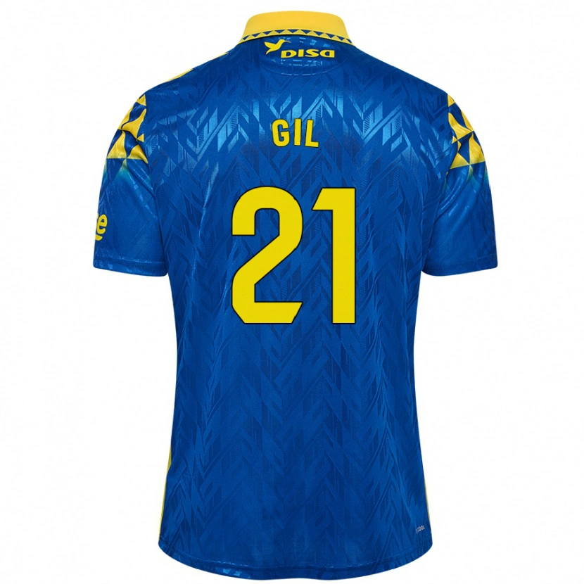 Danxen Dame Iván Gil #21 Blå Gul Bortetrøye Drakt Trøye 2024/25 Skjorter T-Skjorte