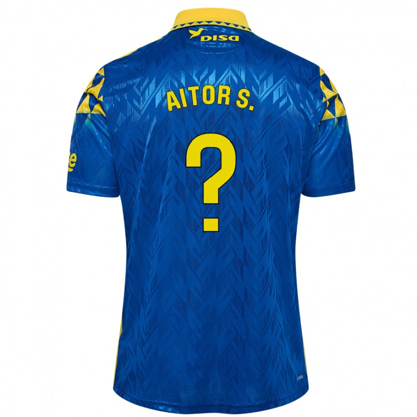 Danxen Dame Aitor Sánchez #0 Blå Gul Bortetrøye Drakt Trøye 2024/25 Skjorter T-Skjorte