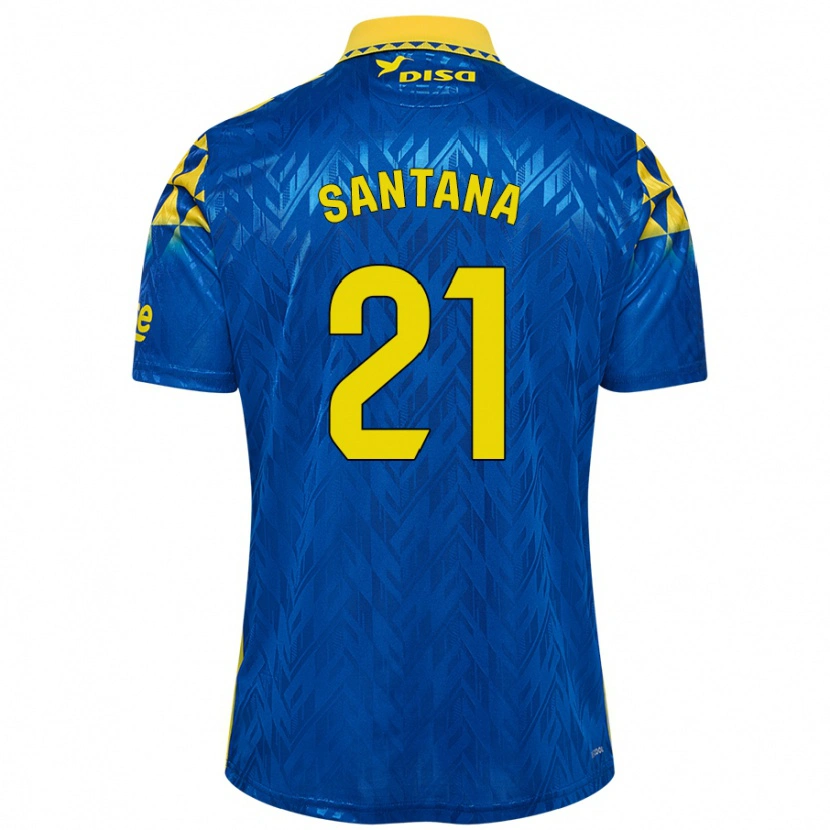 Danxen Dame Yadam Santana #21 Blå Gul Bortetrøye Drakt Trøye 2024/25 Skjorter T-Skjorte