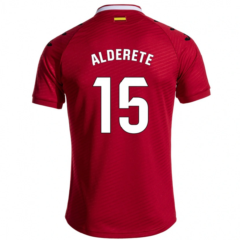 Danxen Dame Omar Alderete #15 Mørk Rød Bortetrøye Drakt Trøye 2024/25 Skjorter T-Skjorte