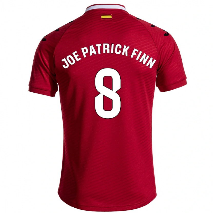 Danxen Dame John Joe Patrick Finn #8 Mørk Rød Bortetrøye Drakt Trøye 2024/25 Skjorter T-Skjorte