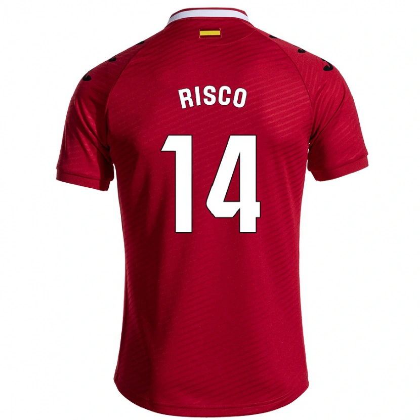 Danxen Dame Alberto Risco #14 Mørk Rød Bortetrøye Drakt Trøye 2024/25 Skjorter T-Skjorte