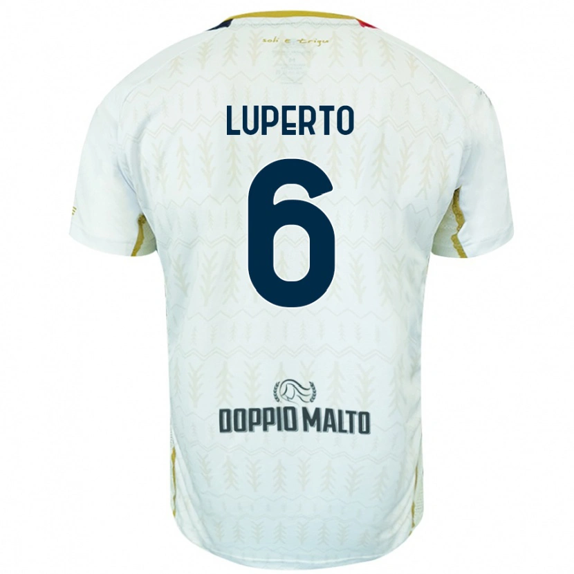 Danxen Dame Sebastiano Luperto #6 Hvit Bortetrøye Drakt Trøye 2024/25 Skjorter T-Skjorte