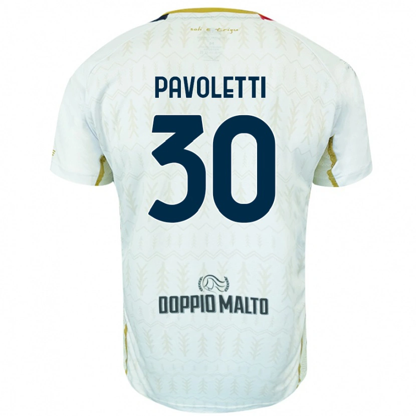 Danxen Dame Leonardo Pavoletti #30 Hvit Bortetrøye Drakt Trøye 2024/25 Skjorter T-Skjorte