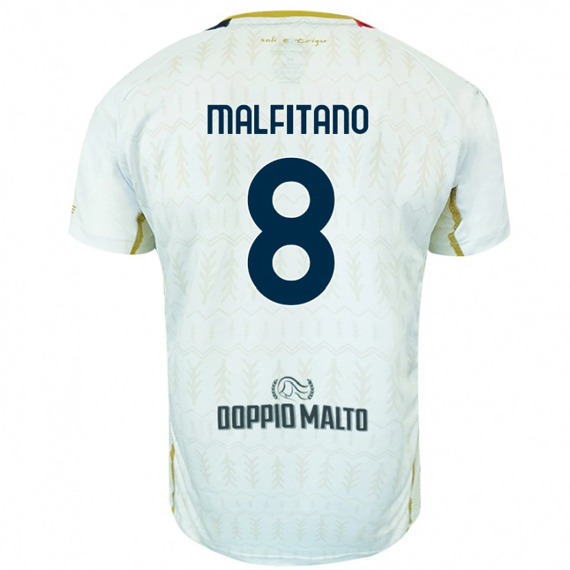 Danxen Dame Roberto Malfitano #8 Hvit Bortetrøye Drakt Trøye 2024/25 Skjorter T-Skjorte