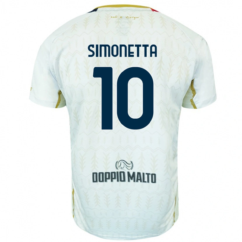 Danxen Dame Jacopo Simonetta #10 Hvit Bortetrøye Drakt Trøye 2024/25 Skjorter T-Skjorte