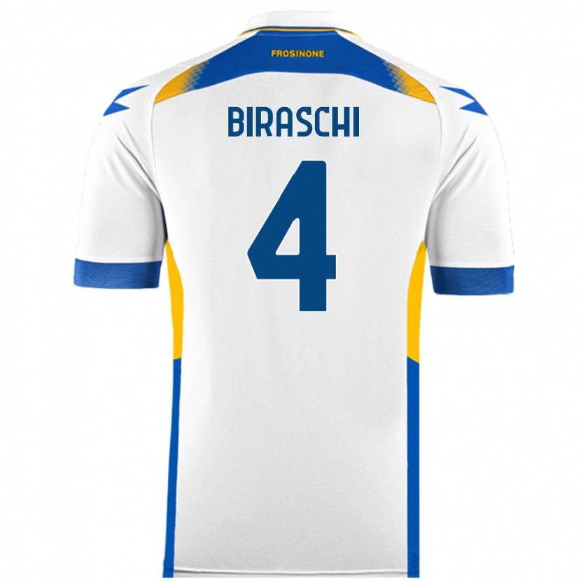 Danxen Dame Davide Biraschi #4 Hvit Bortetrøye Drakt Trøye 2024/25 Skjorter T-Skjorte