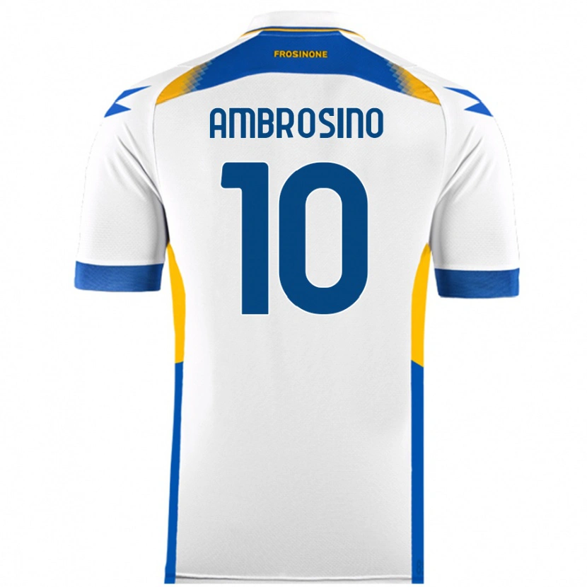 Danxen Dame Giuseppe Ambrosino #10 Hvit Bortetrøye Drakt Trøye 2024/25 Skjorter T-Skjorte