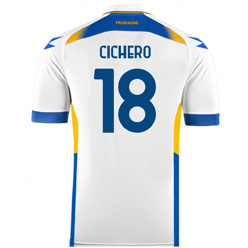 Danxen Dame Alejandro Cichero #18 Hvit Bortetrøye Drakt Trøye 2024/25 Skjorter T-Skjorte