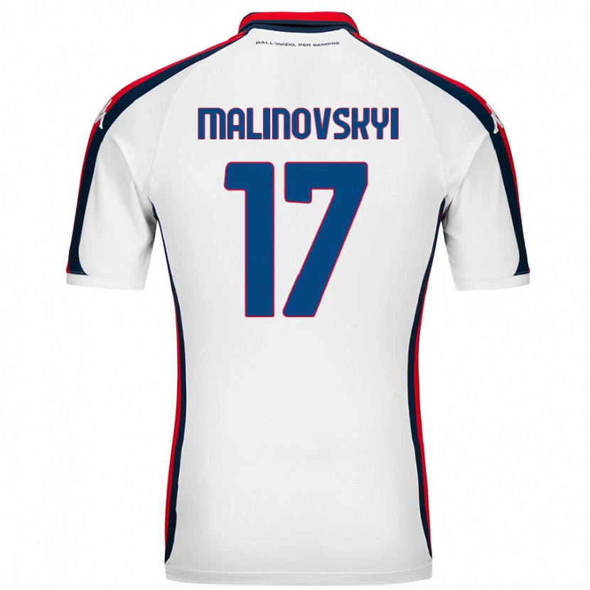 Danxen Dame Ruslan Malinovskyi #17 Hvit Bortetrøye Drakt Trøye 2024/25 Skjorter T-Skjorte
