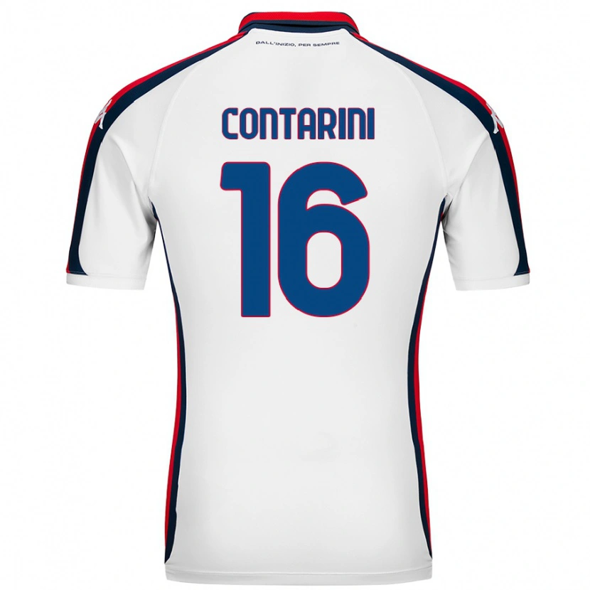 Danxen Dame Jacopo Contarini #16 Hvit Bortetrøye Drakt Trøye 2024/25 Skjorter T-Skjorte