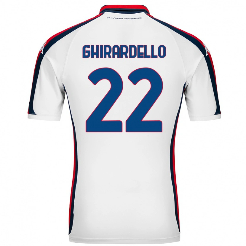 Danxen Dame Tommaso Ghirardello #22 Hvit Bortetrøye Drakt Trøye 2024/25 Skjorter T-Skjorte