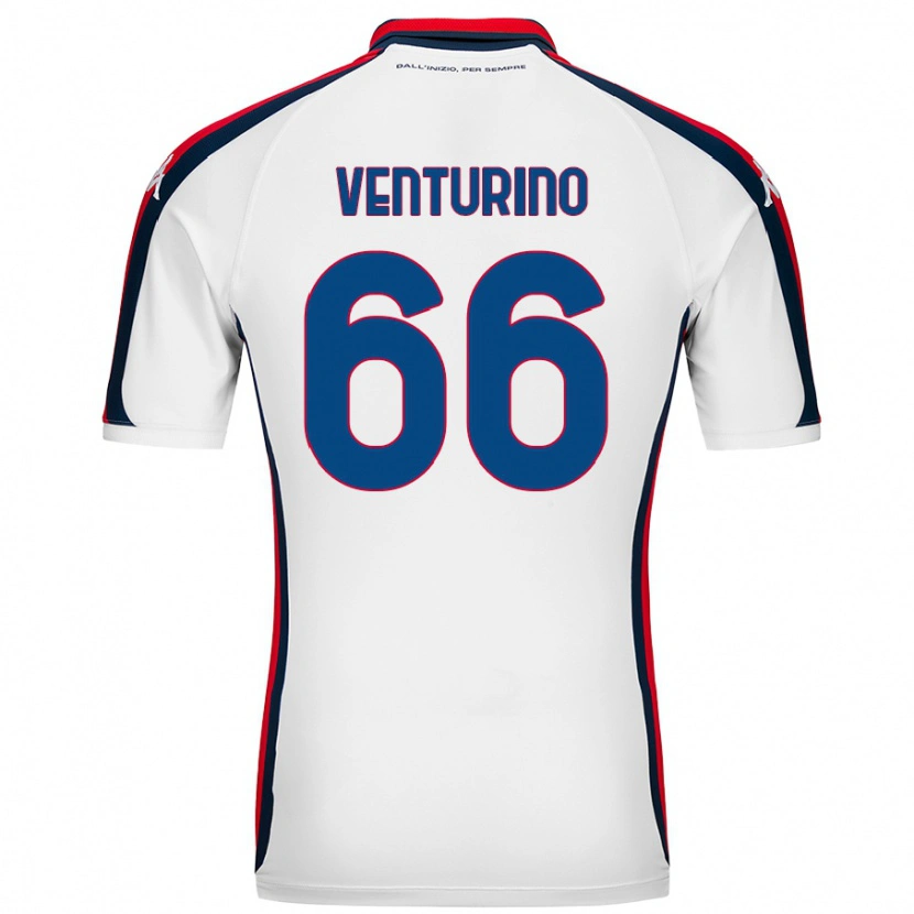 Danxen Dame Lorenzo Venturino #66 Hvit Bortetrøye Drakt Trøye 2024/25 Skjorter T-Skjorte