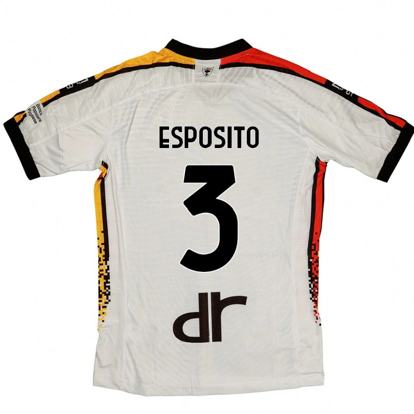Danxen Dame Sebastian Esposito #3 Hvit Svart Bortetrøye Drakt Trøye 2024/25 Skjorter T-Skjorte