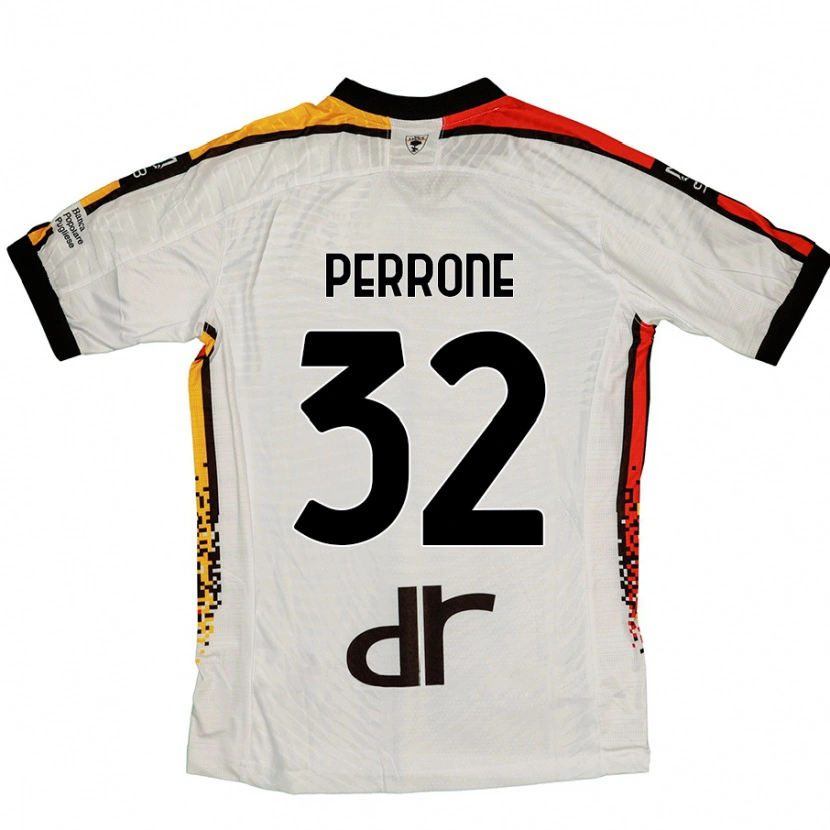 Danxen Dame Samuele Perrone #32 Hvit Svart Bortetrøye Drakt Trøye 2024/25 Skjorter T-Skjorte