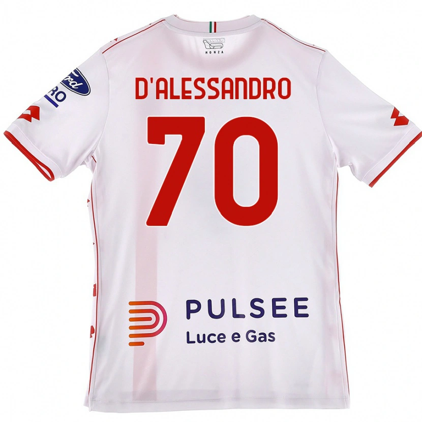 Danxen Dame Marco D'alessandro #70 Hvit Rød Bortetrøye Drakt Trøye 2024/25 Skjorter T-Skjorte