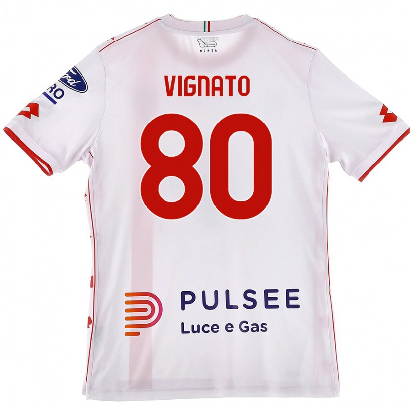 Danxen Dame Samuele Vignato #80 Hvit Rød Bortetrøye Drakt Trøye 2024/25 Skjorter T-Skjorte