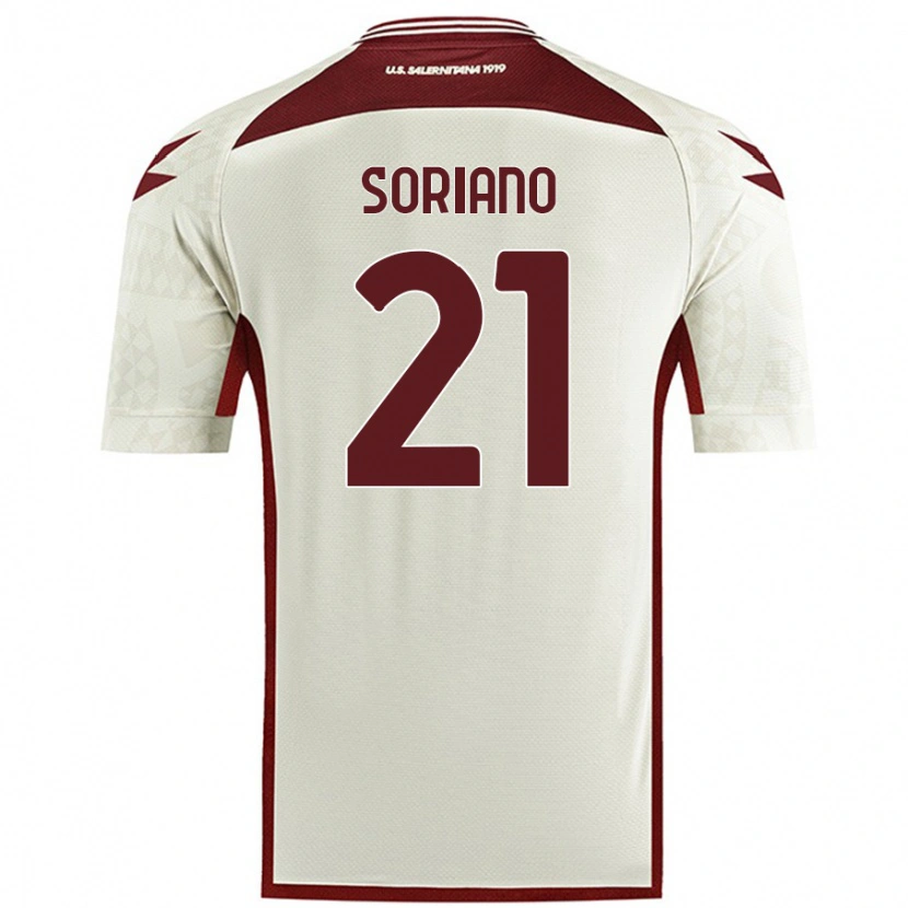 Danxen Dame Roberto Soriano #21 Kremfarge Bortetrøye Drakt Trøye 2024/25 Skjorter T-Skjorte