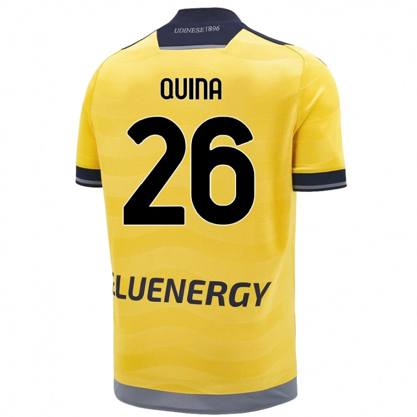 Danxen Dame Domingos Quina #26 Gyllen Bortetrøye Drakt Trøye 2024/25 Skjorter T-Skjorte