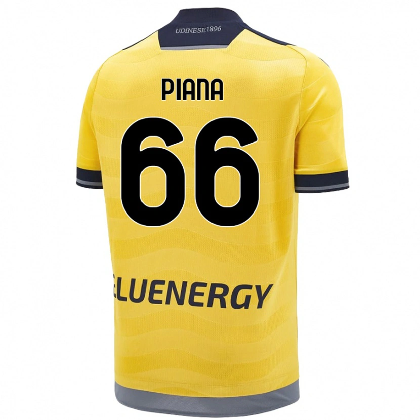 Danxen Dame Edoardo Piana #66 Gyllen Bortetrøye Drakt Trøye 2024/25 Skjorter T-Skjorte
