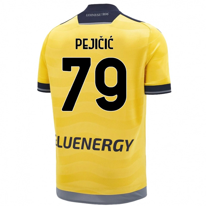 Danxen Dame David Pejičić #79 Gyllen Bortetrøye Drakt Trøye 2024/25 Skjorter T-Skjorte
