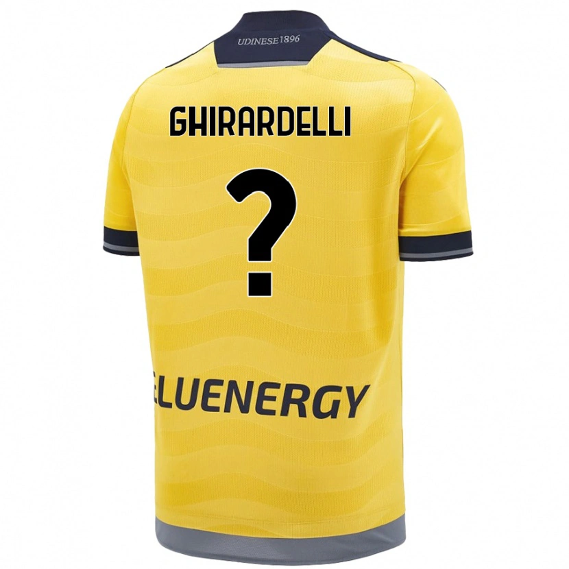 Danxen Dame Davide Ghirardelli #0 Gyllen Bortetrøye Drakt Trøye 2024/25 Skjorter T-Skjorte