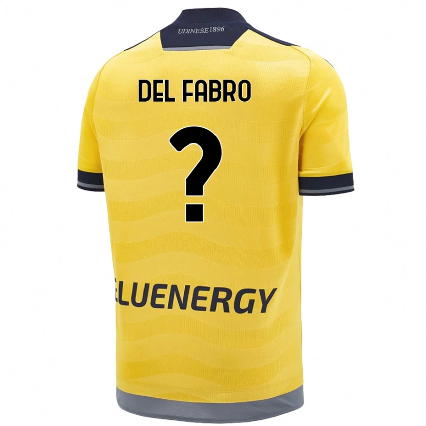 Danxen Dame Jacopo Del Fabro #0 Gyllen Bortetrøye Drakt Trøye 2024/25 Skjorter T-Skjorte