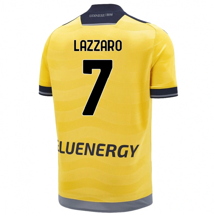 Danxen Dame Davide Lazzaro #7 Gyllen Bortetrøye Drakt Trøye 2024/25 Skjorter T-Skjorte