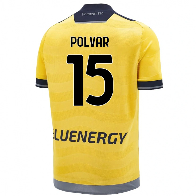 Danxen Dame Francesco Polvar #15 Gyllen Bortetrøye Drakt Trøye 2024/25 Skjorter T-Skjorte