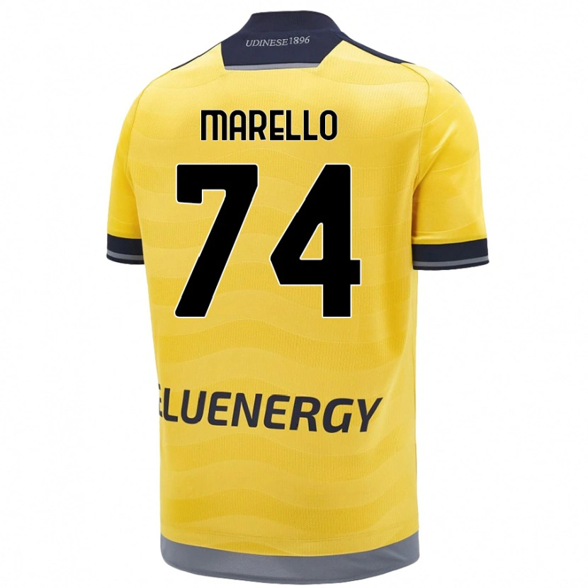 Danxen Dame Mattia Marello #74 Gyllen Bortetrøye Drakt Trøye 2024/25 Skjorter T-Skjorte