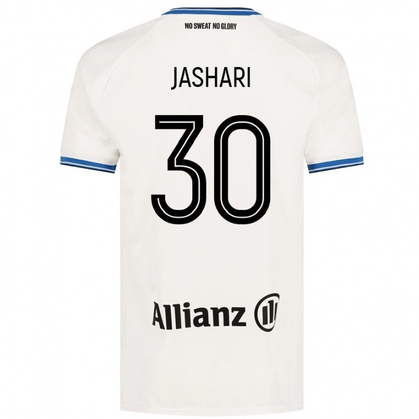 Danxen Dame Ardon Jashari #30 Hvit Bortetrøye Drakt Trøye 2024/25 Skjorter T-Skjorte