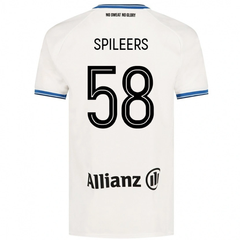 Danxen Dame Jorne Spileers #58 Hvit Bortetrøye Drakt Trøye 2024/25 Skjorter T-Skjorte